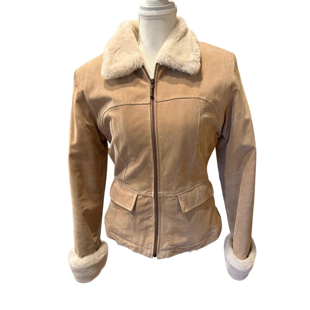 Y2K Wilson's Leather Tan leather bomber jacket  XS/S
